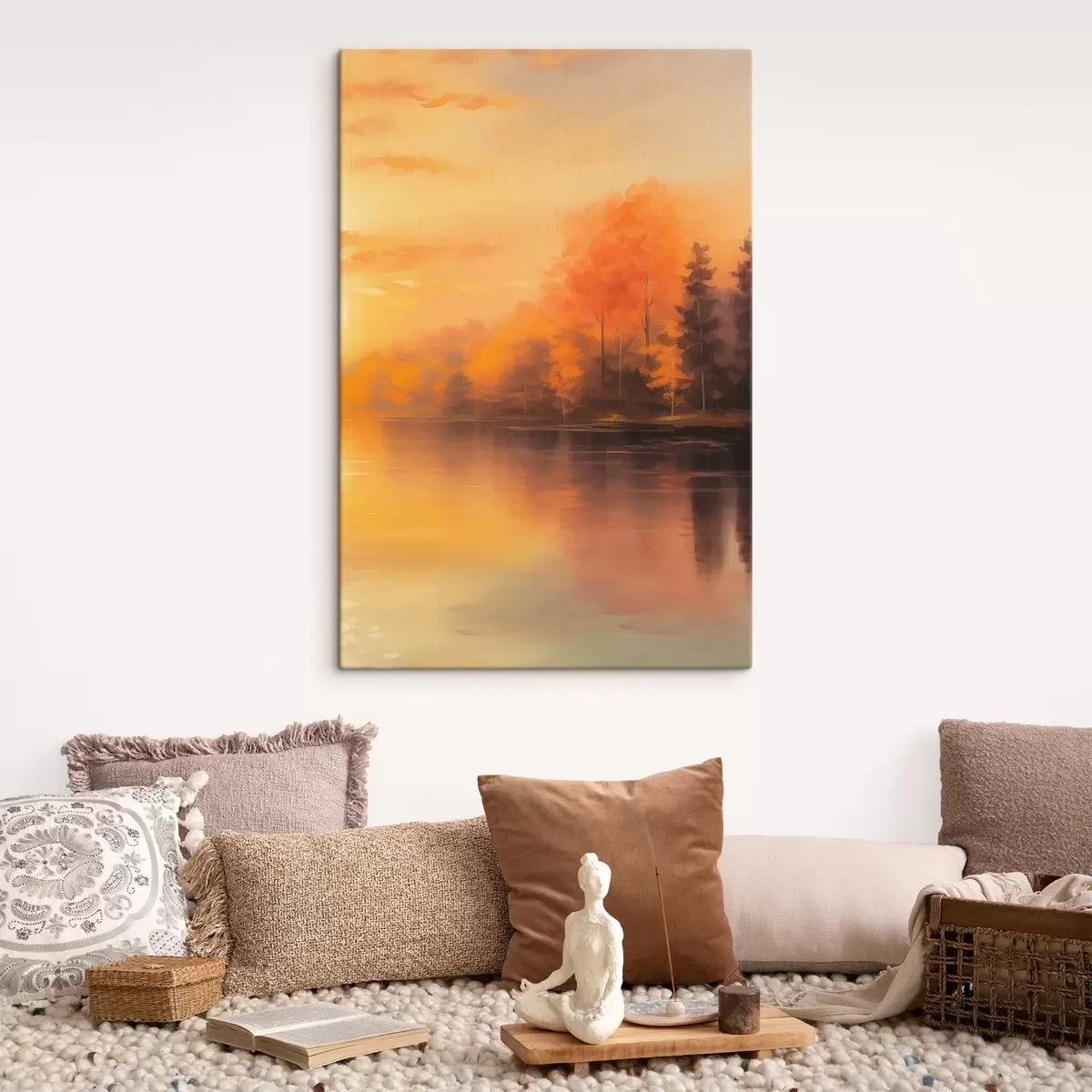 murales de pared Bosque junto a un estanque s46772