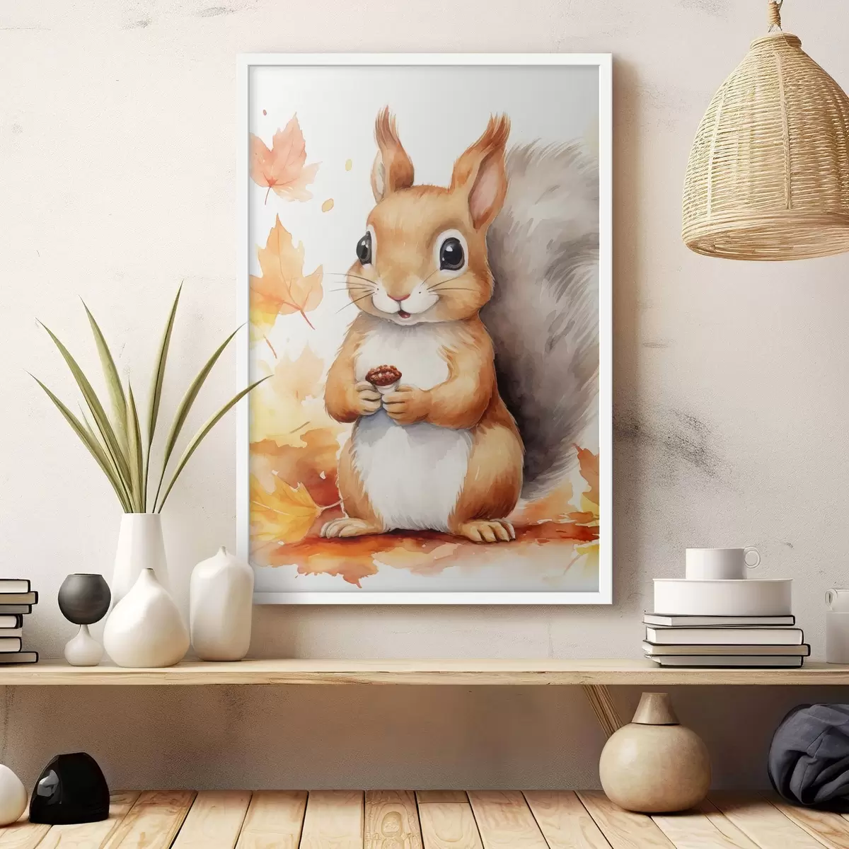 Poster Linda ardilla, imitación acuarela f46766