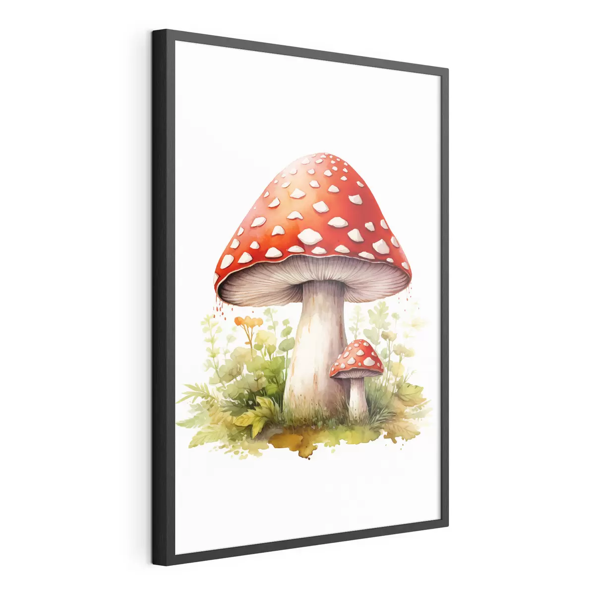 Poster Setas del bosque, amanita muscaria, imitación de acuarela f46767