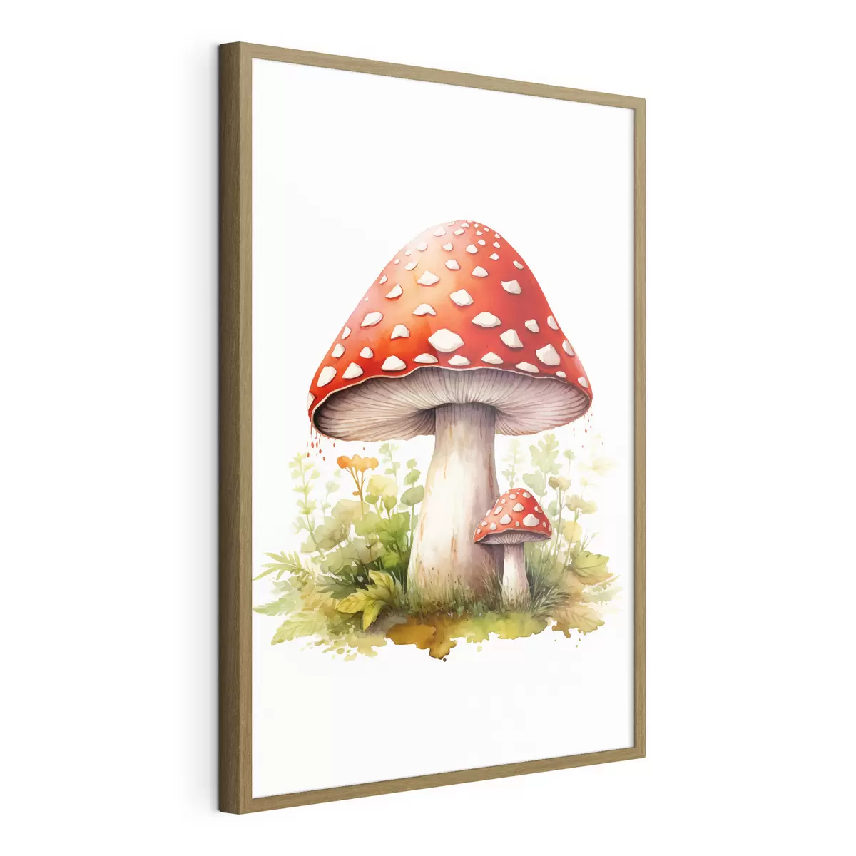 Poster Setas del bosque, amanita muscaria, imitación de acuarela f46767