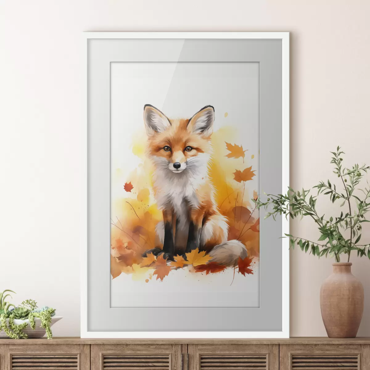 Poster Pequeño zorro, imitación acuarela f46768