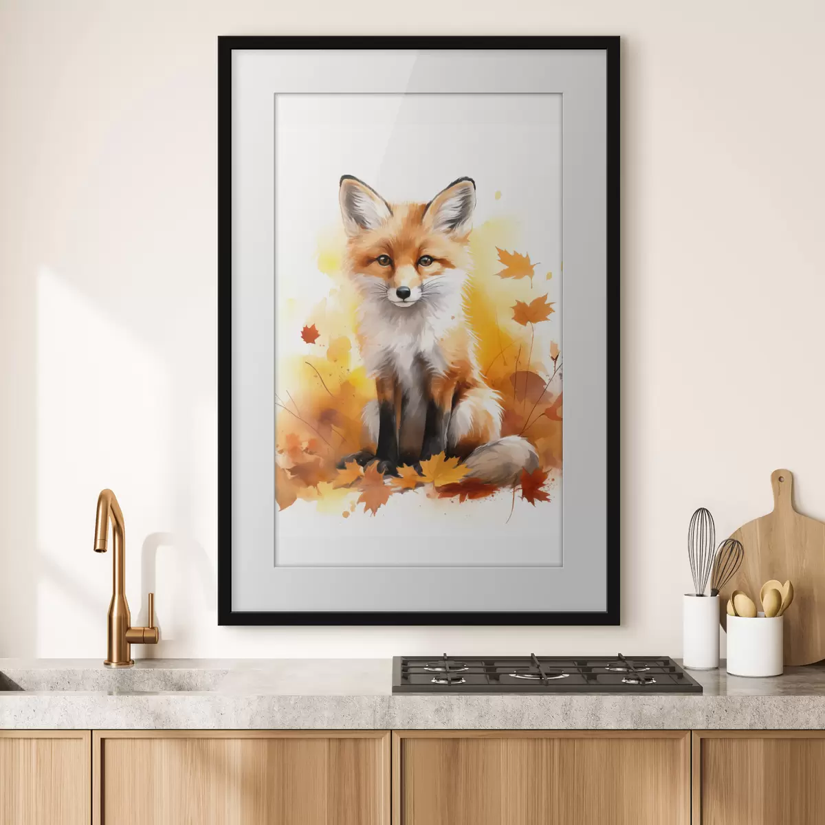 Poster Pequeño zorro, imitación acuarela f46768
