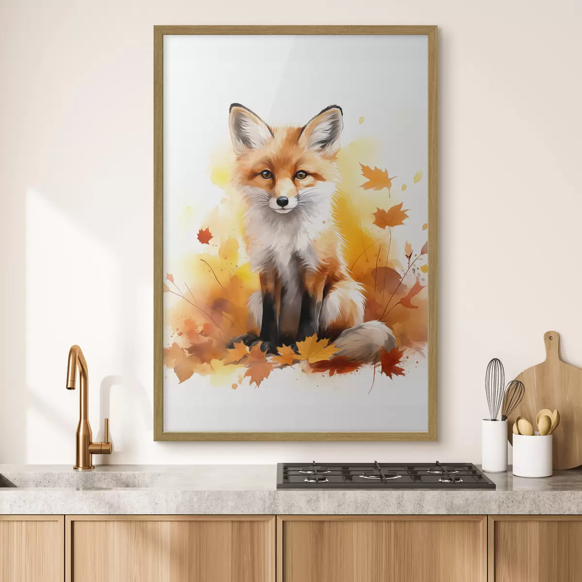 Poster Pequeño zorro, imitación acuarela f46768