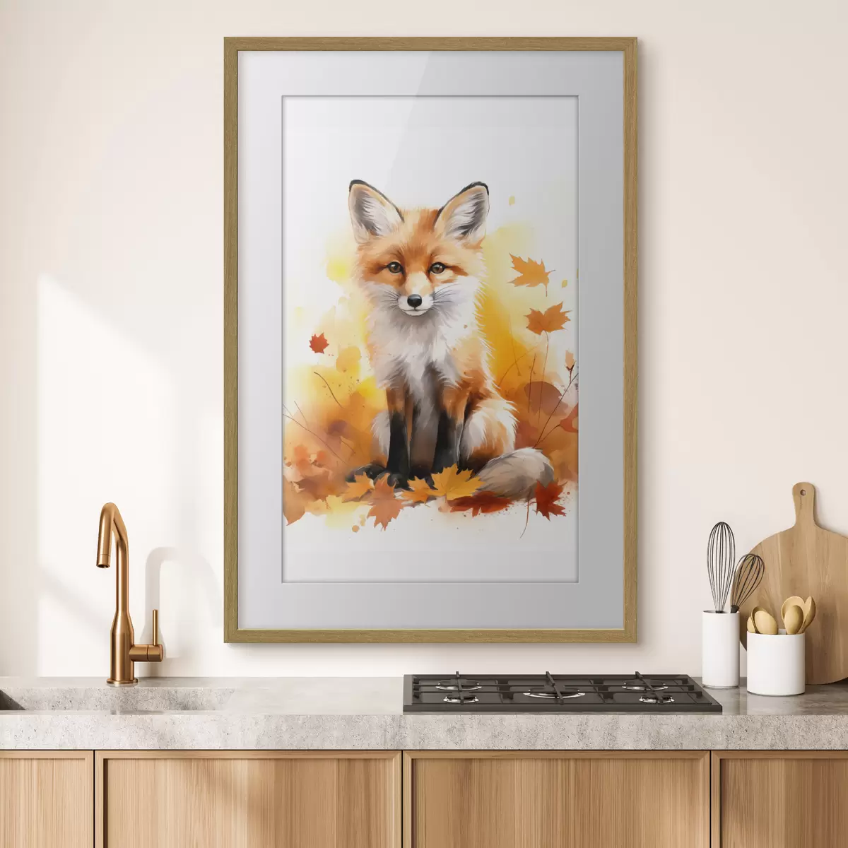 Poster Pequeño zorro, imitación acuarela f46768