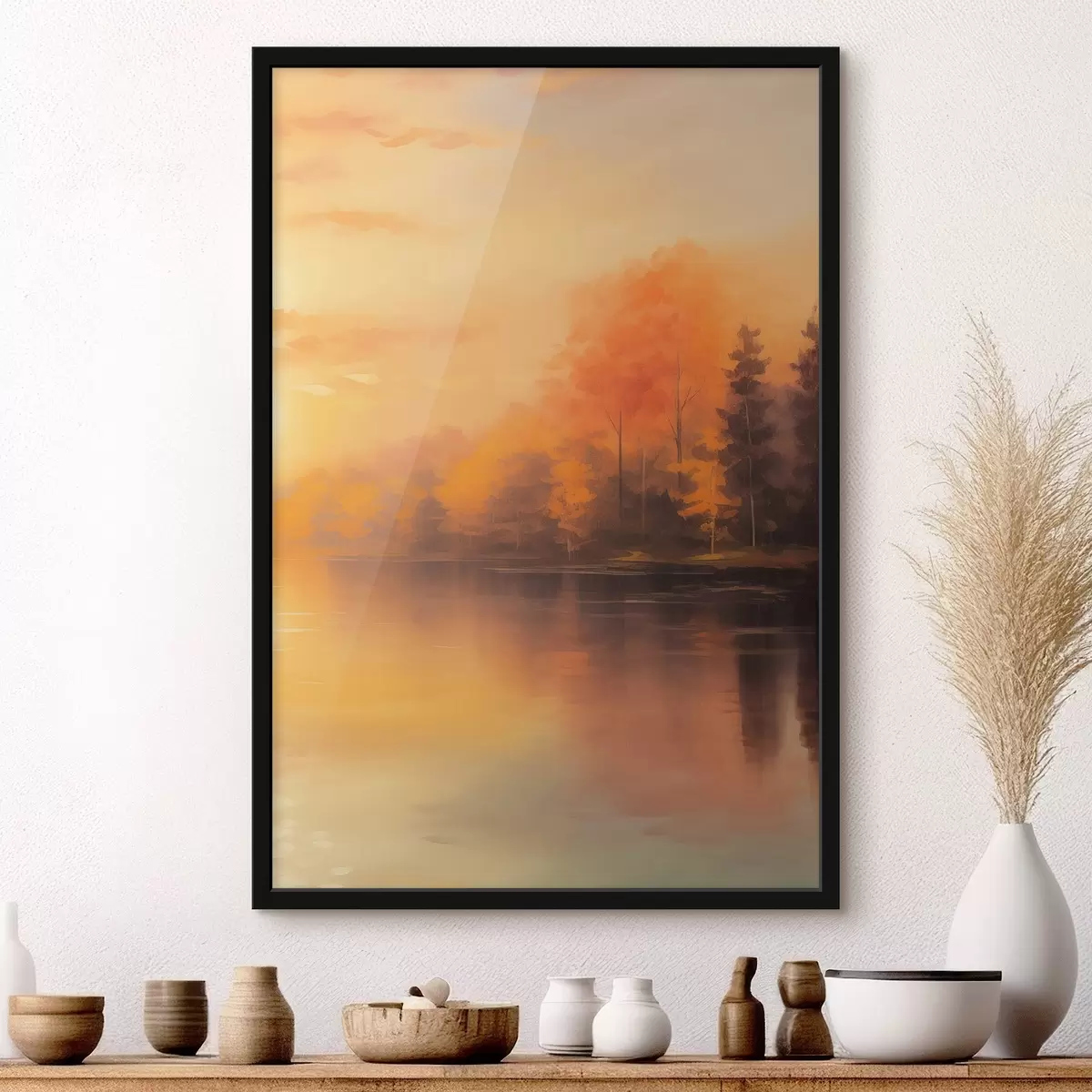 Poster Bosque junto a un estanque f46772