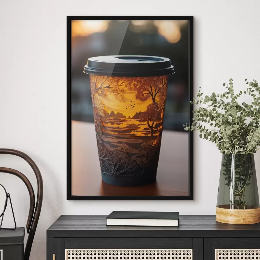murales de pared Vaso de café con motivo natural f46776