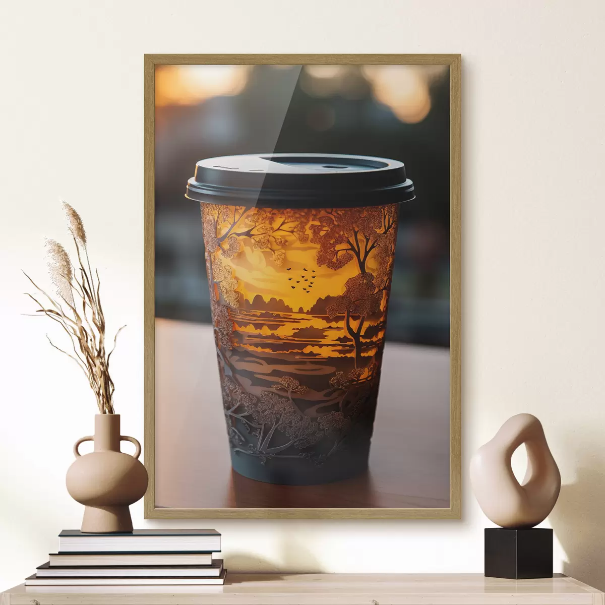 Poster Vaso de café con motivo natural f46776
