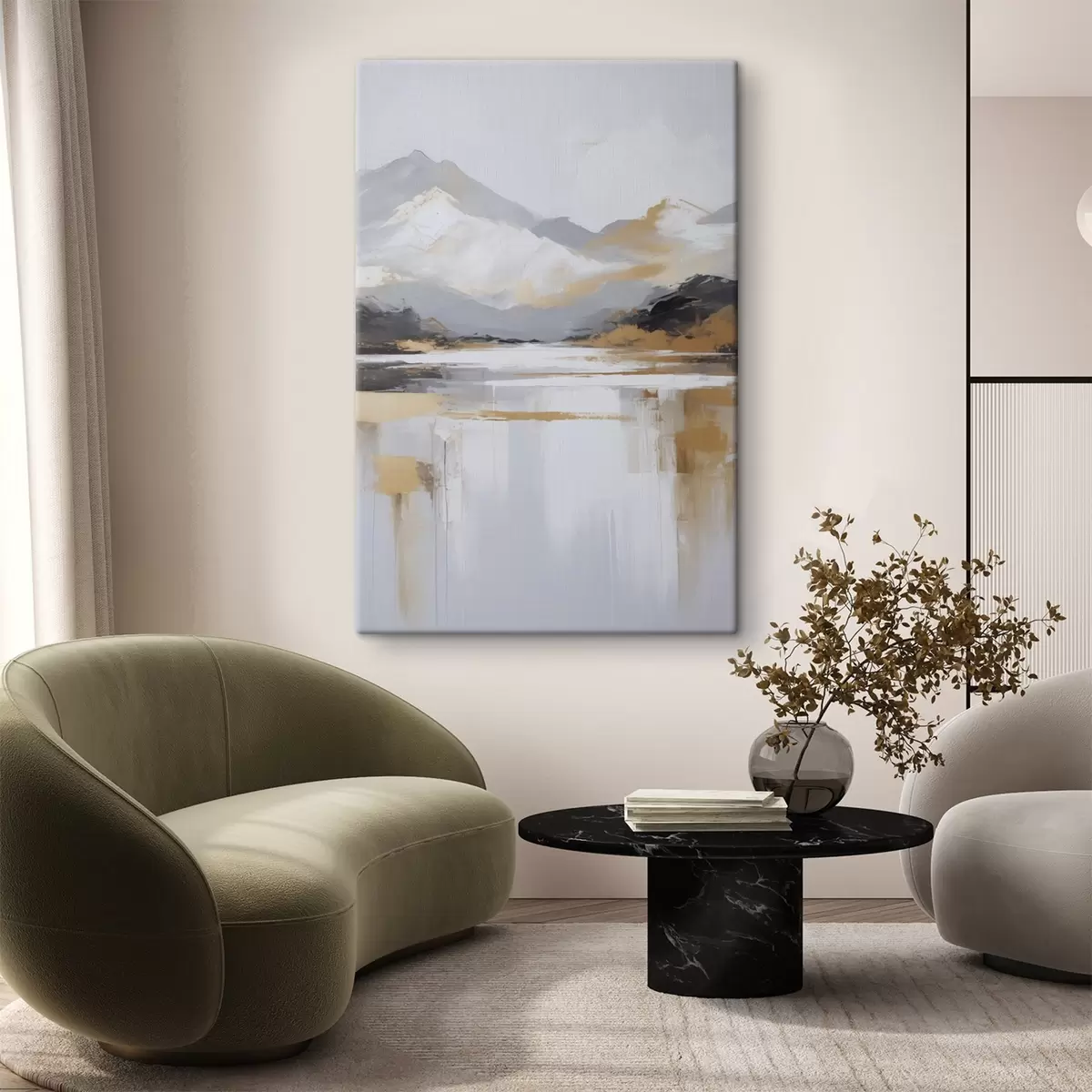 murales de pared Imitación abstracta de un paisaje montañoso en pintura. s46841