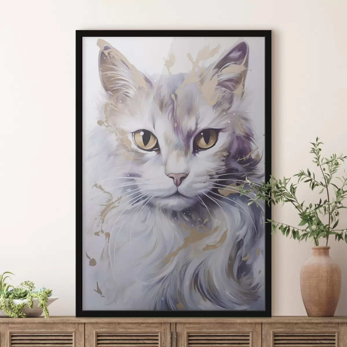 Poster gato abstracto f46837