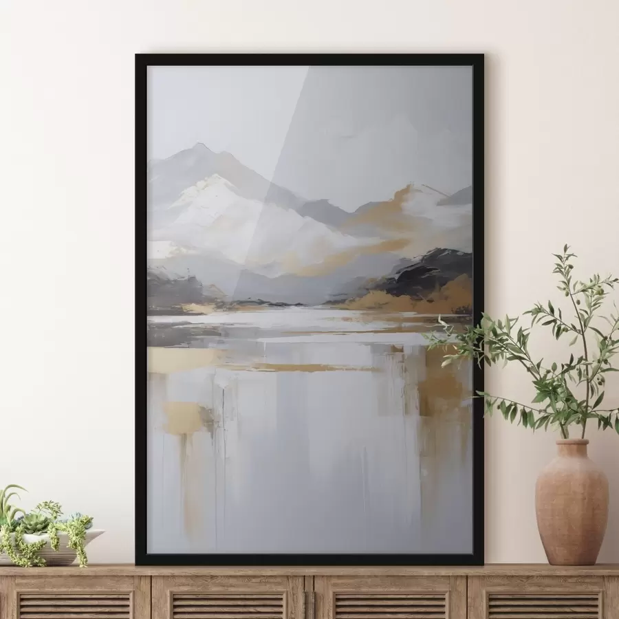 murales de pared Imitación abstracta de un paisaje montañoso en pintura. f46841