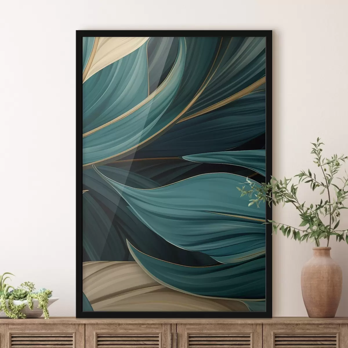 Poster Hojas abstractas verdes f46879