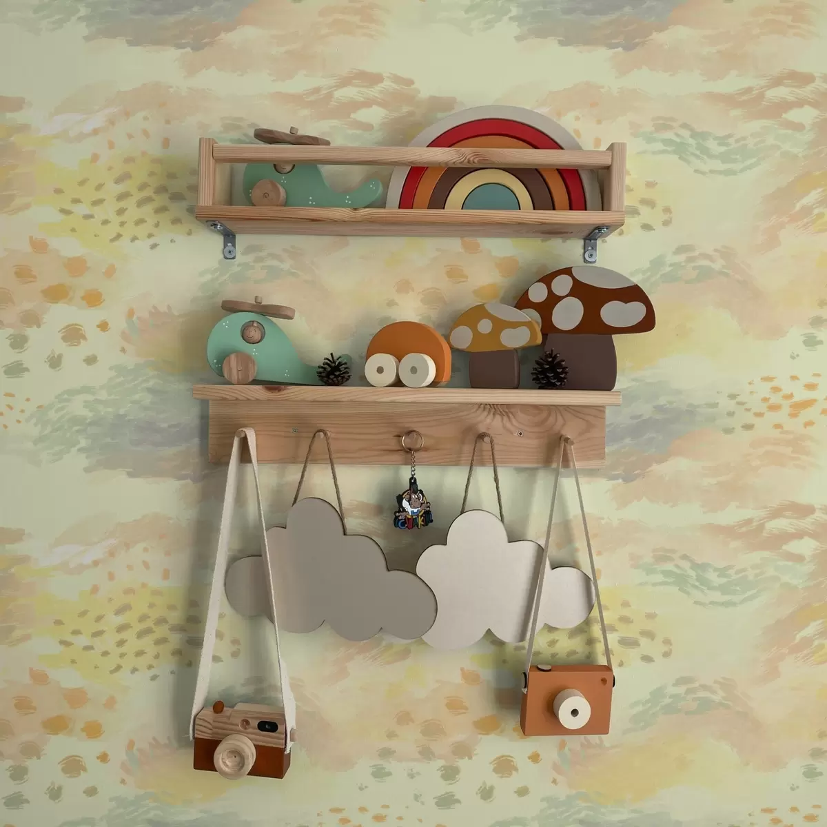 Papel pintado Pinceladas pastel en una cálida paleta de tonos amarillos cremosos. a00999v1