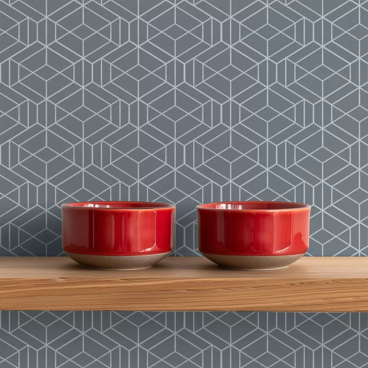 Papel pintado Fondo gris con cubos tridimensionales blancos en una cuadrícula. a01067v2