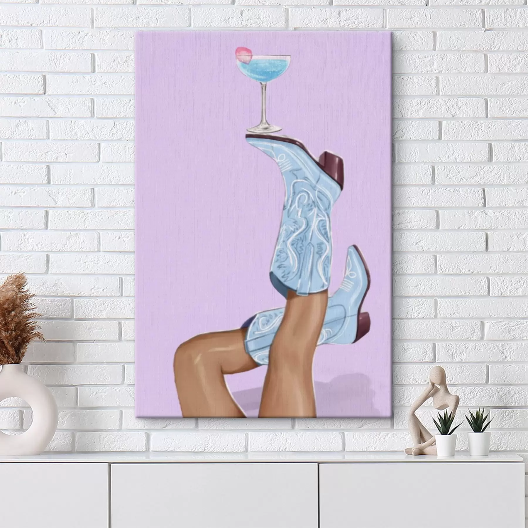 murales de pared Botas azules con un vaso s46845