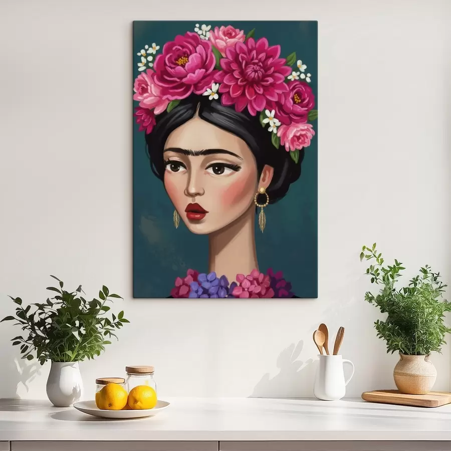 murales de pared Chica con flores en el pelo s46857