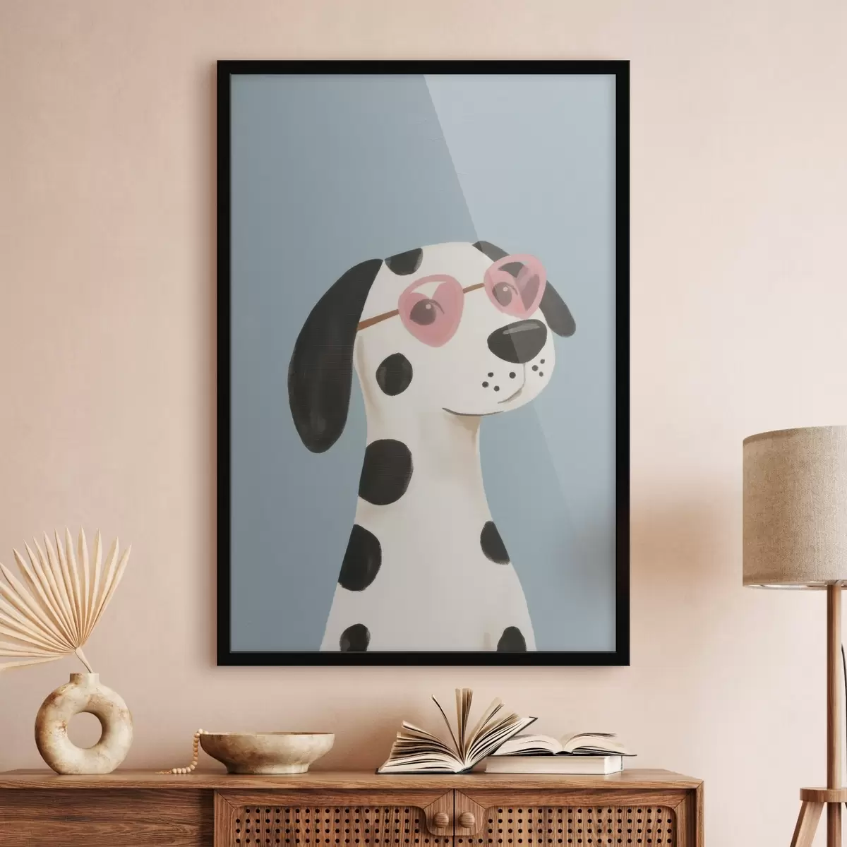 Poster Perro con gafas rosas f46844