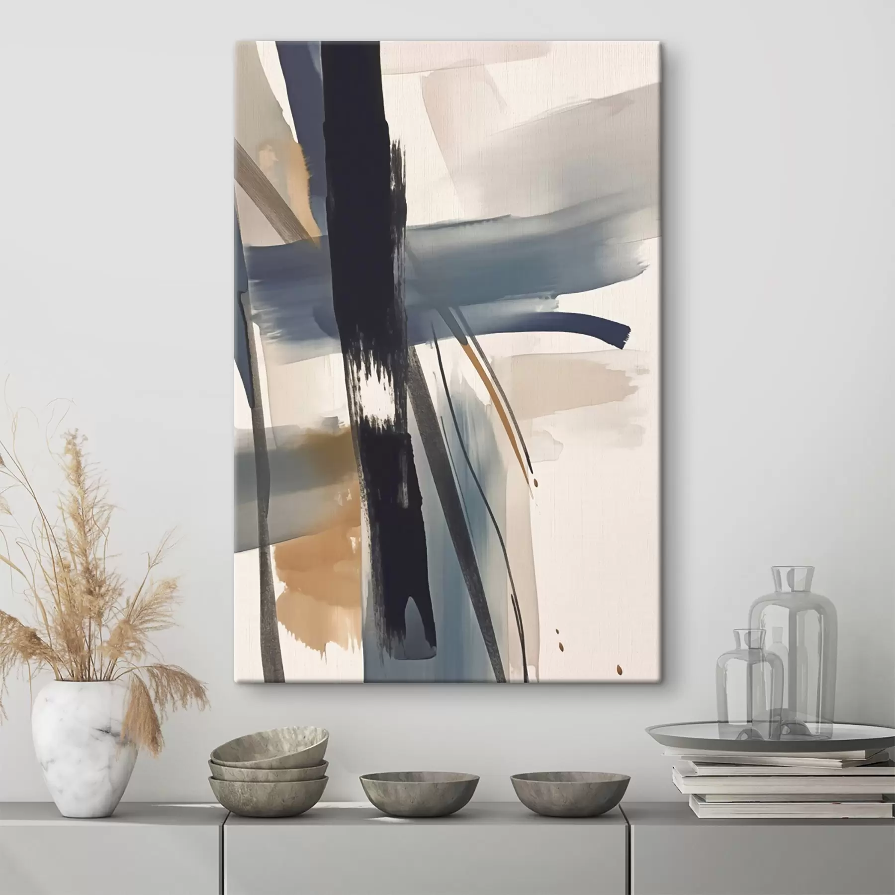 murales de pared Imitación de pinceladas abstractas s46908