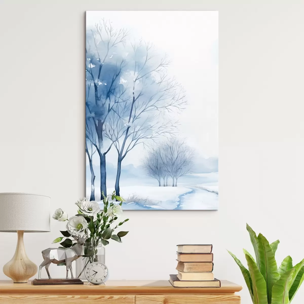 murales de pared Árboles cubiertos de nieve en el bosque s46965