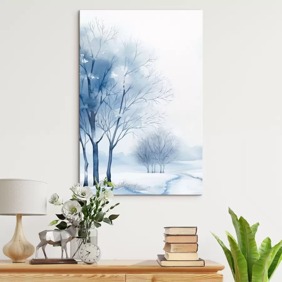 murales de pared Árboles cubiertos de nieve en el bosque s46965