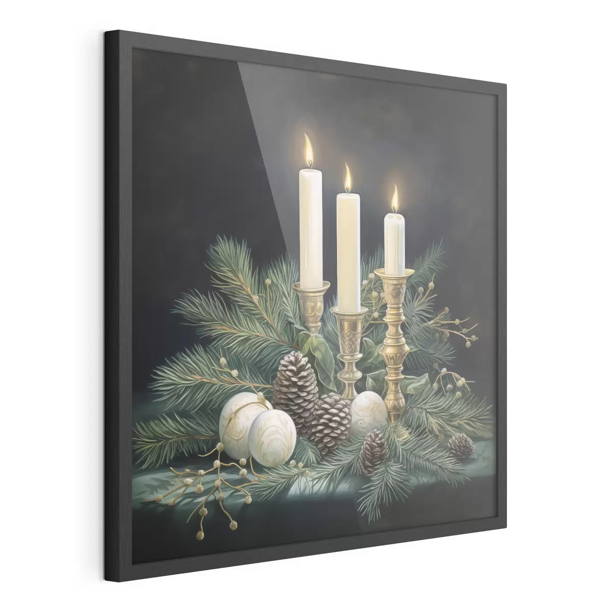 Poster Arreglo de Año Nuevo, abeto y velas f46963