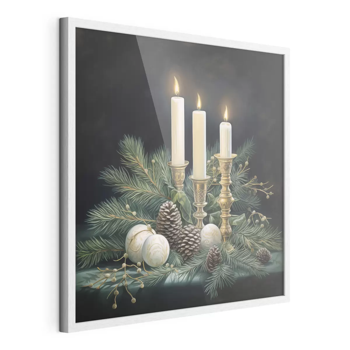 Poster Arreglo de Año Nuevo, abeto y velas f46963