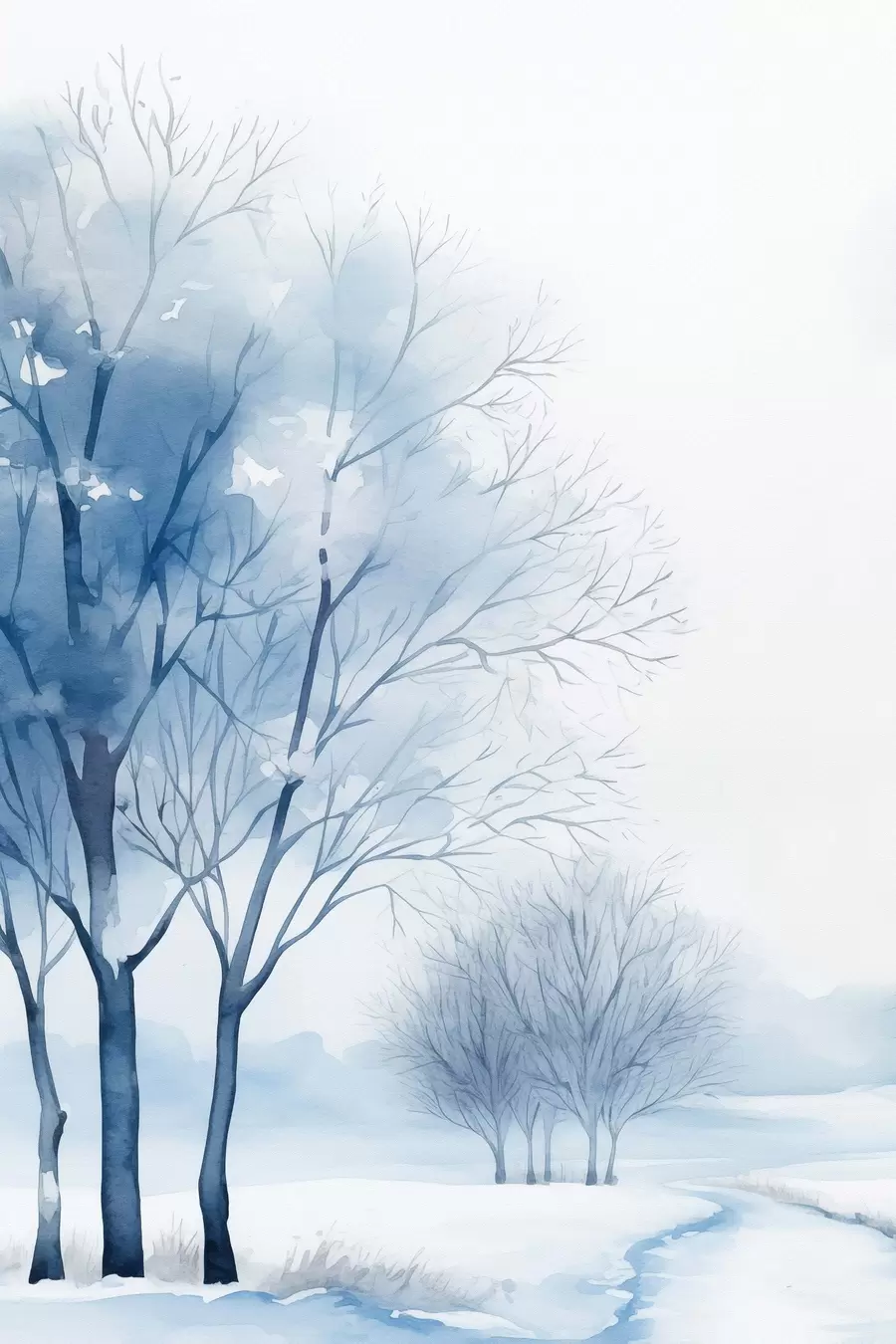 murales de pared Árboles cubiertos de nieve en el bosque f46965