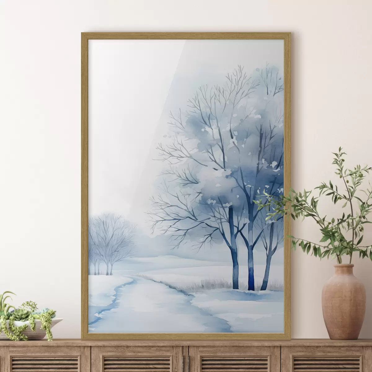 Poster Árboles en un jardín de invierno f46967
