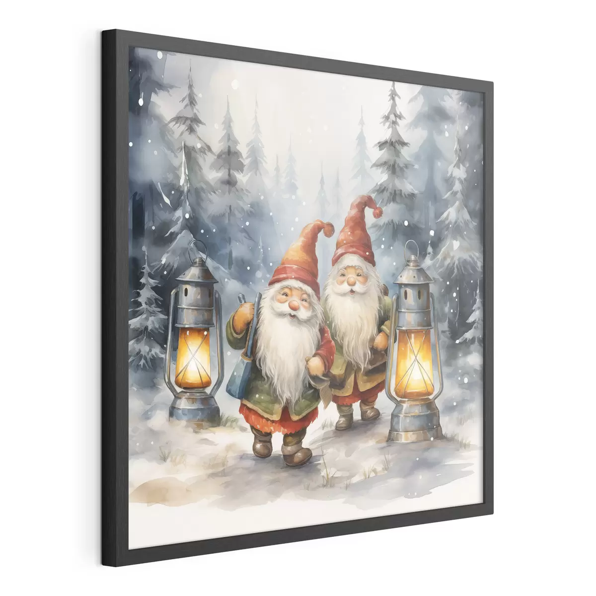 Poster Gnomos de Año Nuevo, imitación acuarela f46970