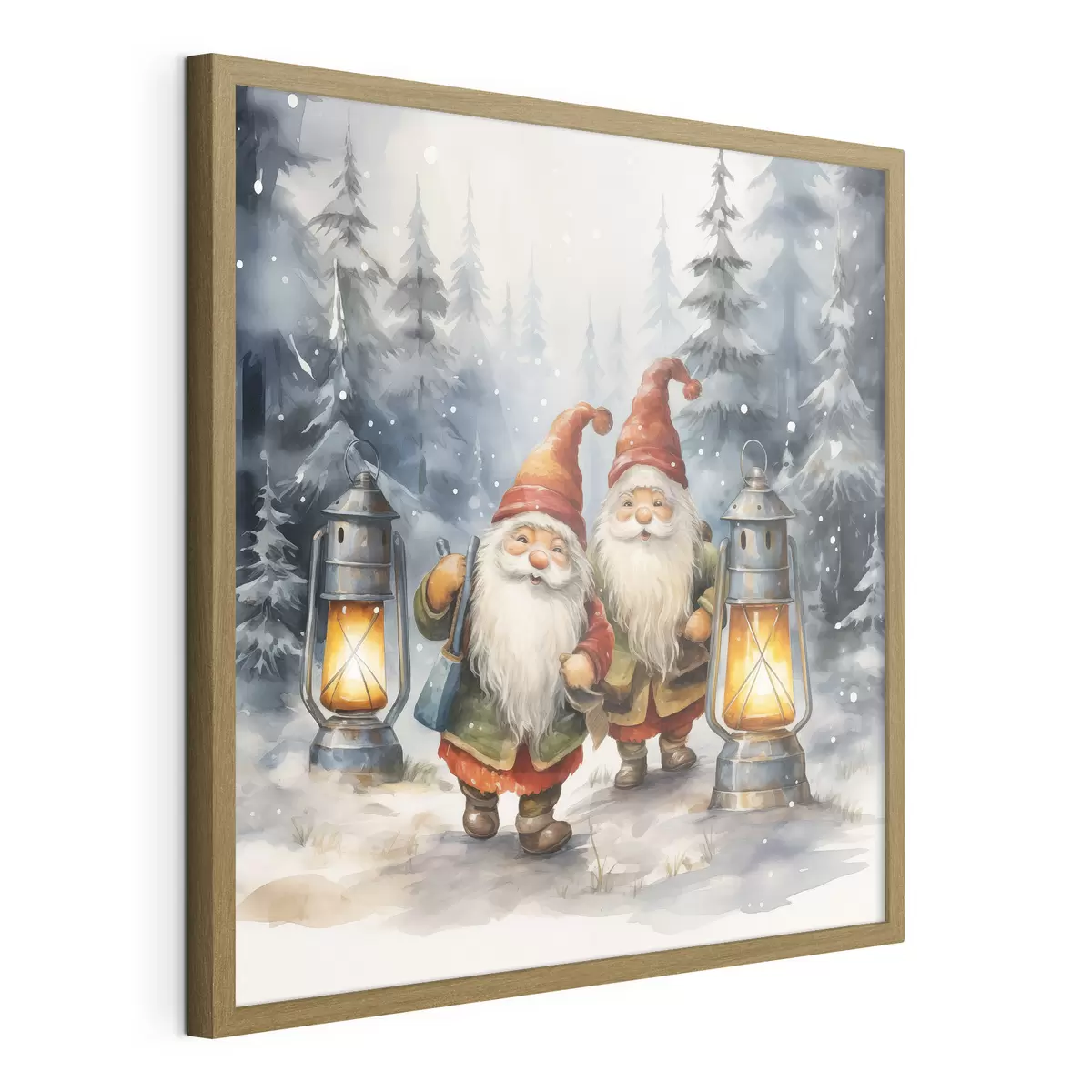 Poster Gnomos de Año Nuevo, imitación acuarela f46970