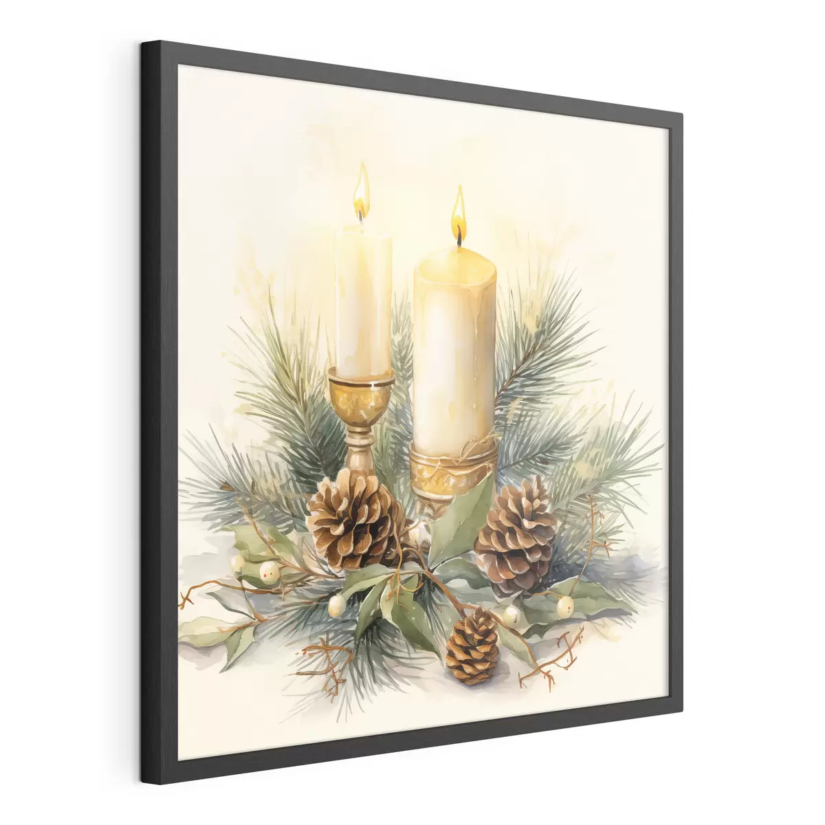 Poster Arreglo, Año Nuevo, abeto y velas f46971