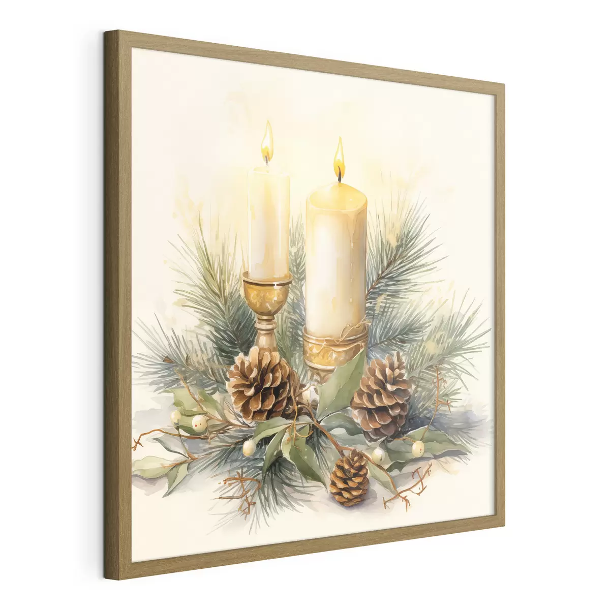 Poster Arreglo, Año Nuevo, abeto y velas f46971
