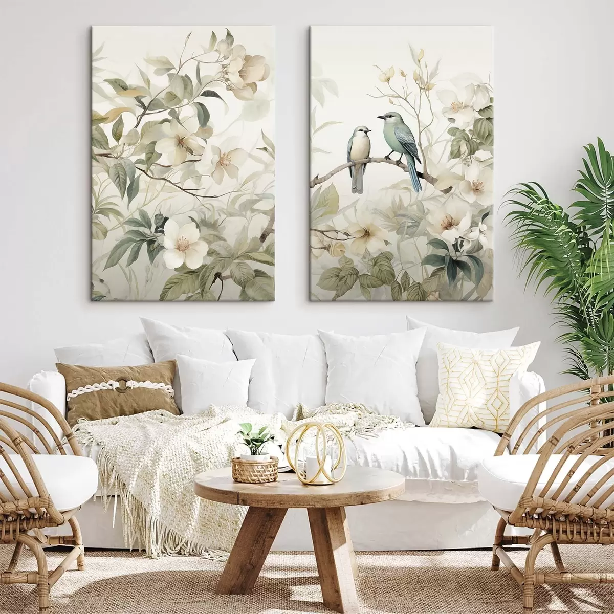 murales de pared Dos pájaros en las ramas m01071