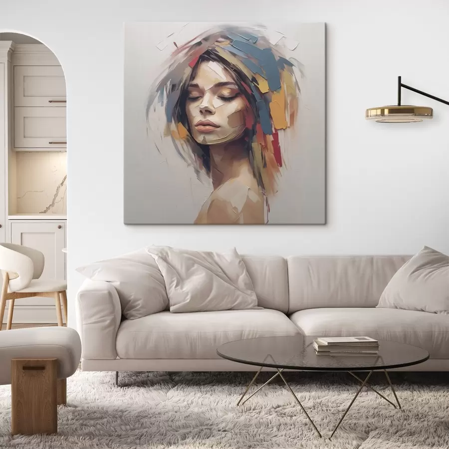 murales de pared Retrato abstracto de una mujer s46917
