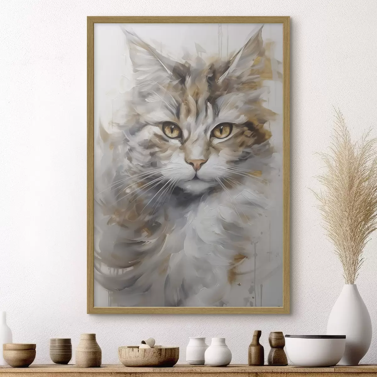 Poster Pintura imitación gato f46833