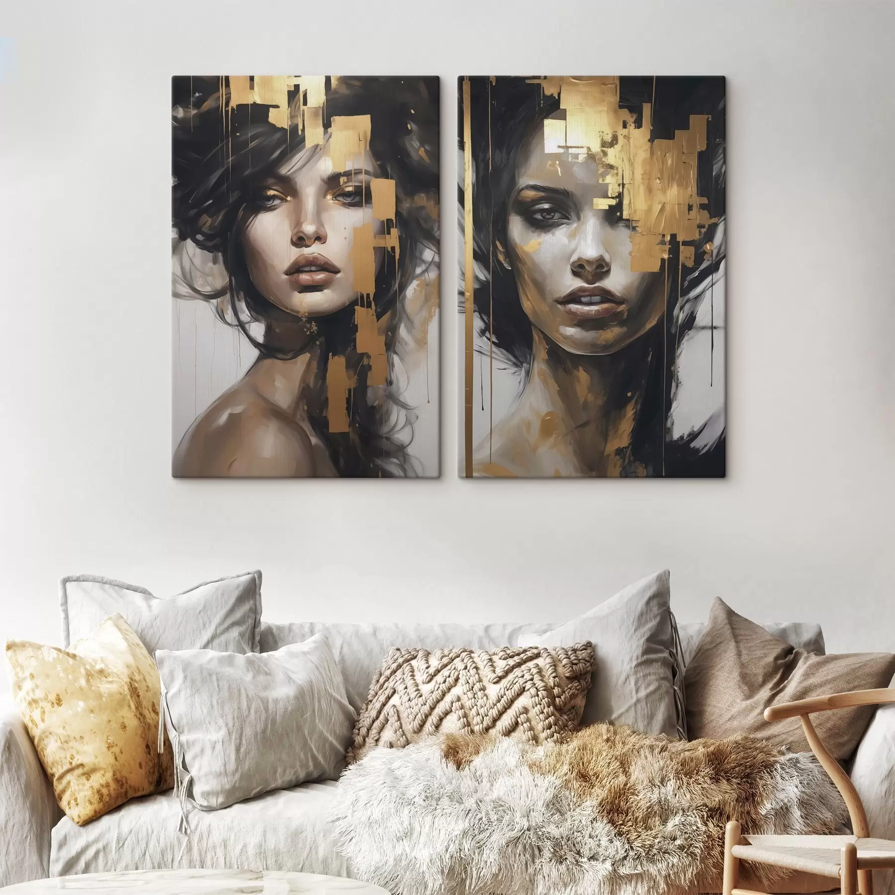 murales de pared Retrato abstracto de una niña m01082