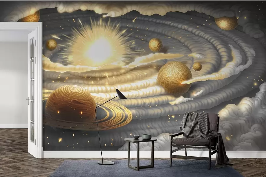 murales de pared Danza cósmica de los cuerpos celestes w01967
