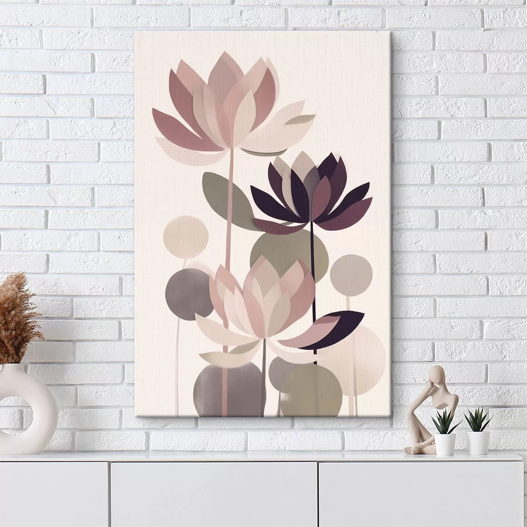 murales de pared Flores de loto abstractas s46998