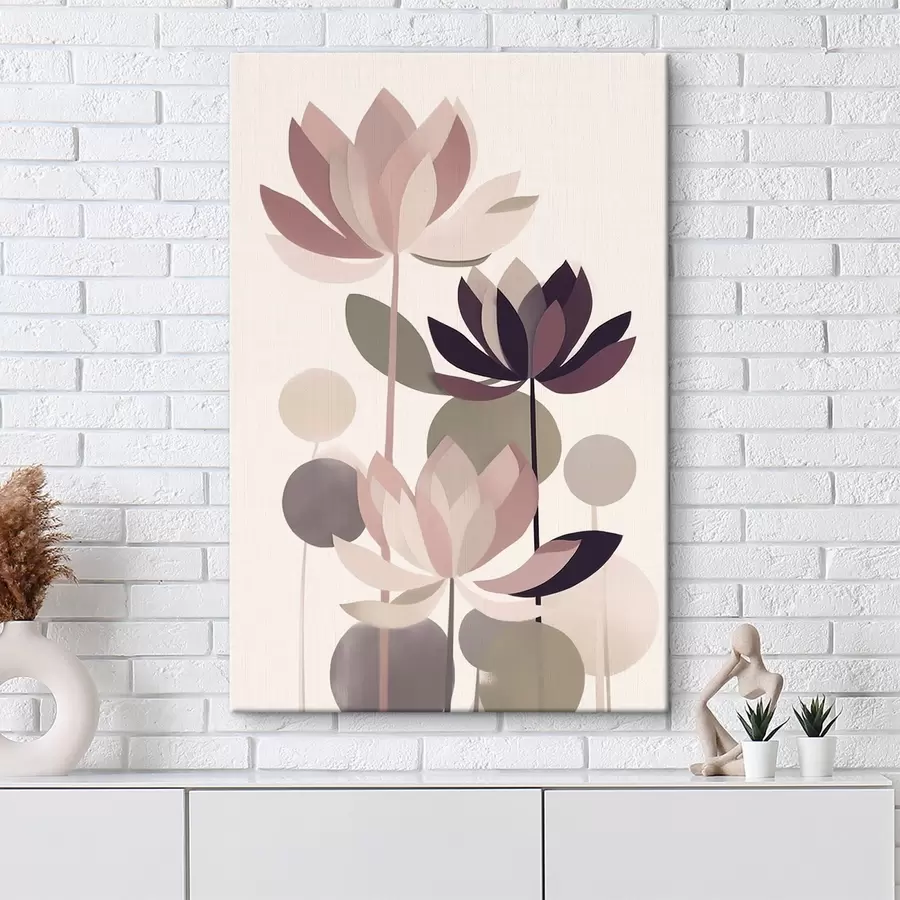 murales de pared Flores de loto abstractas s46998