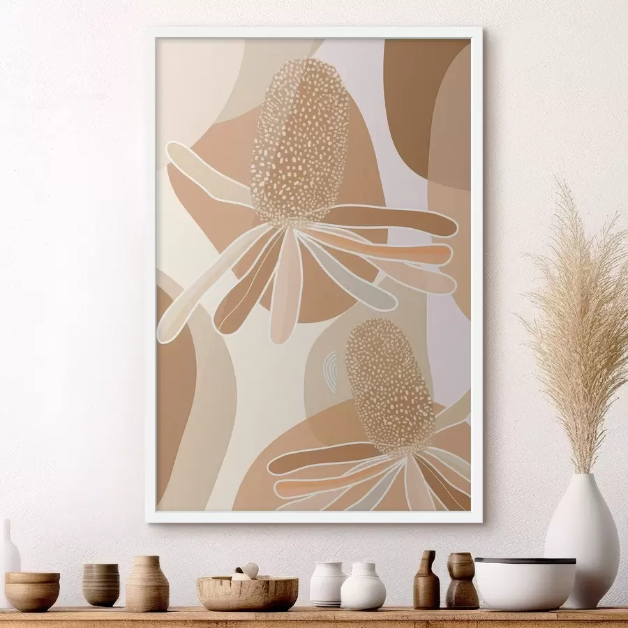 murales de pared Flores abstractas de protea f46992