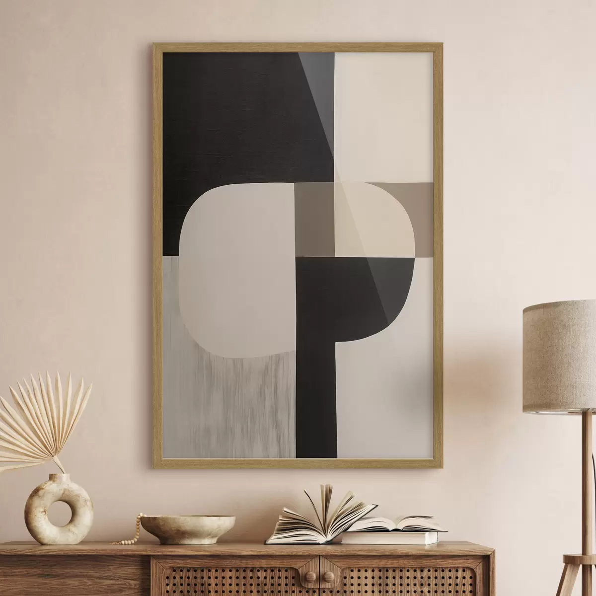 Poster Abstracción geométrica monocromática f46993