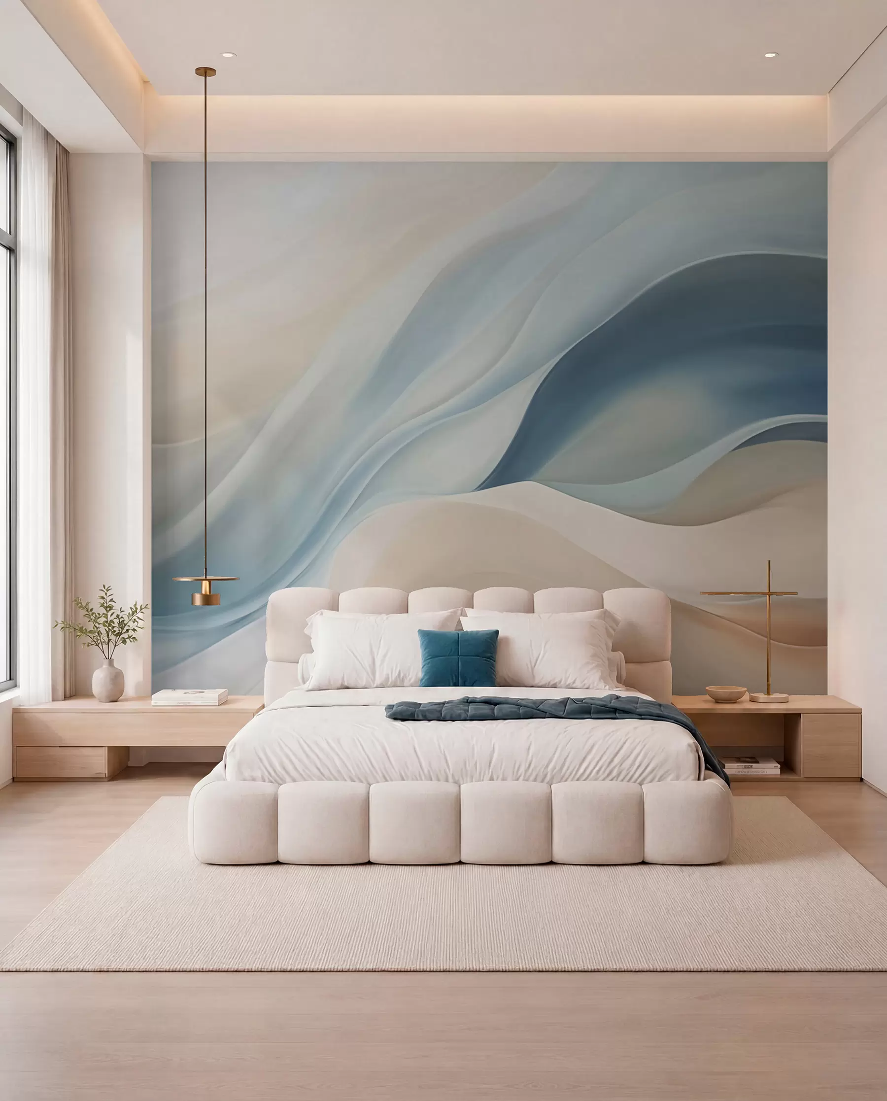 murales de pared Corrientes azules ligeras w09594
