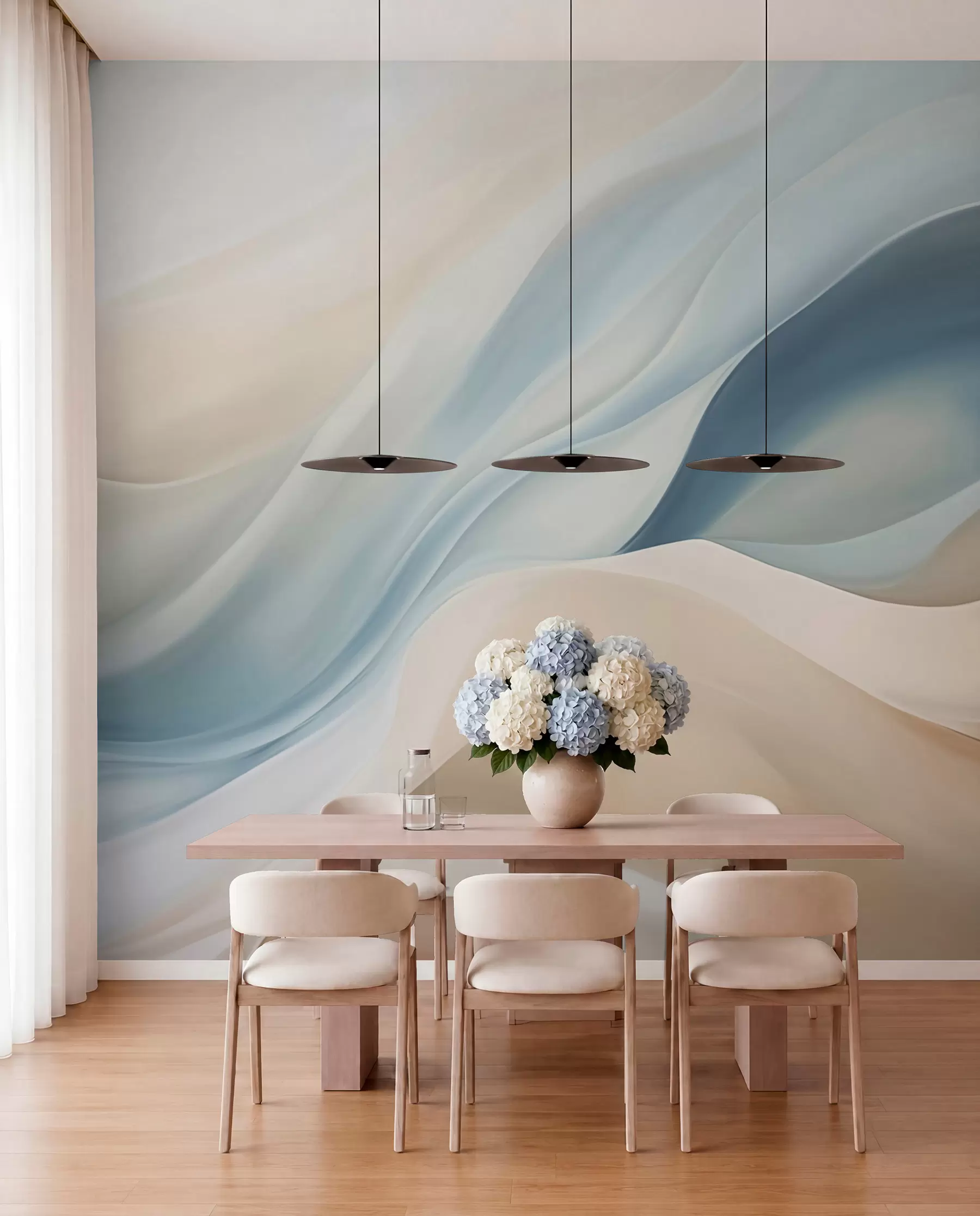 murales de pared Corrientes azules ligeras w09594