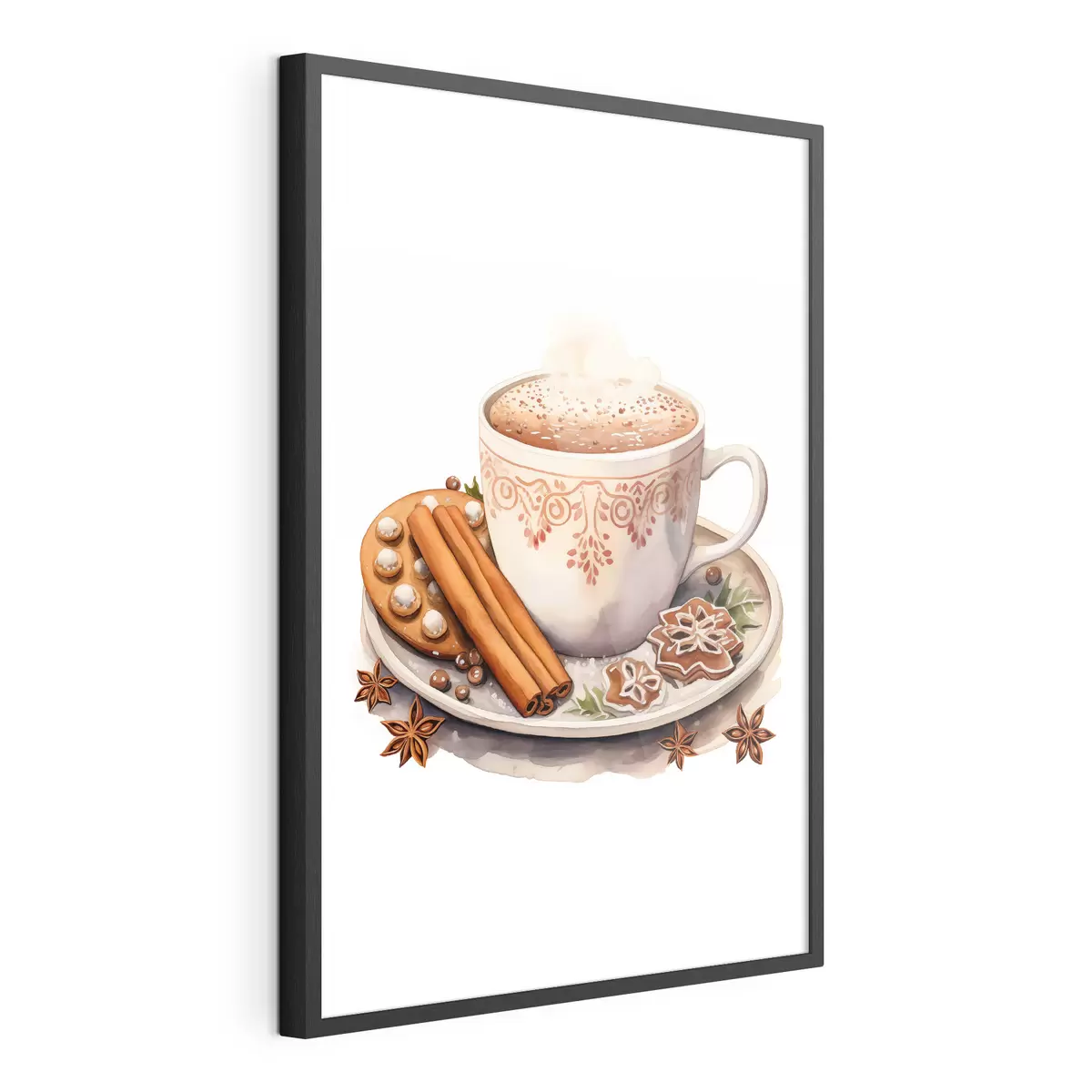 Poster Dibujo imitando acuarela, café con canela f46983