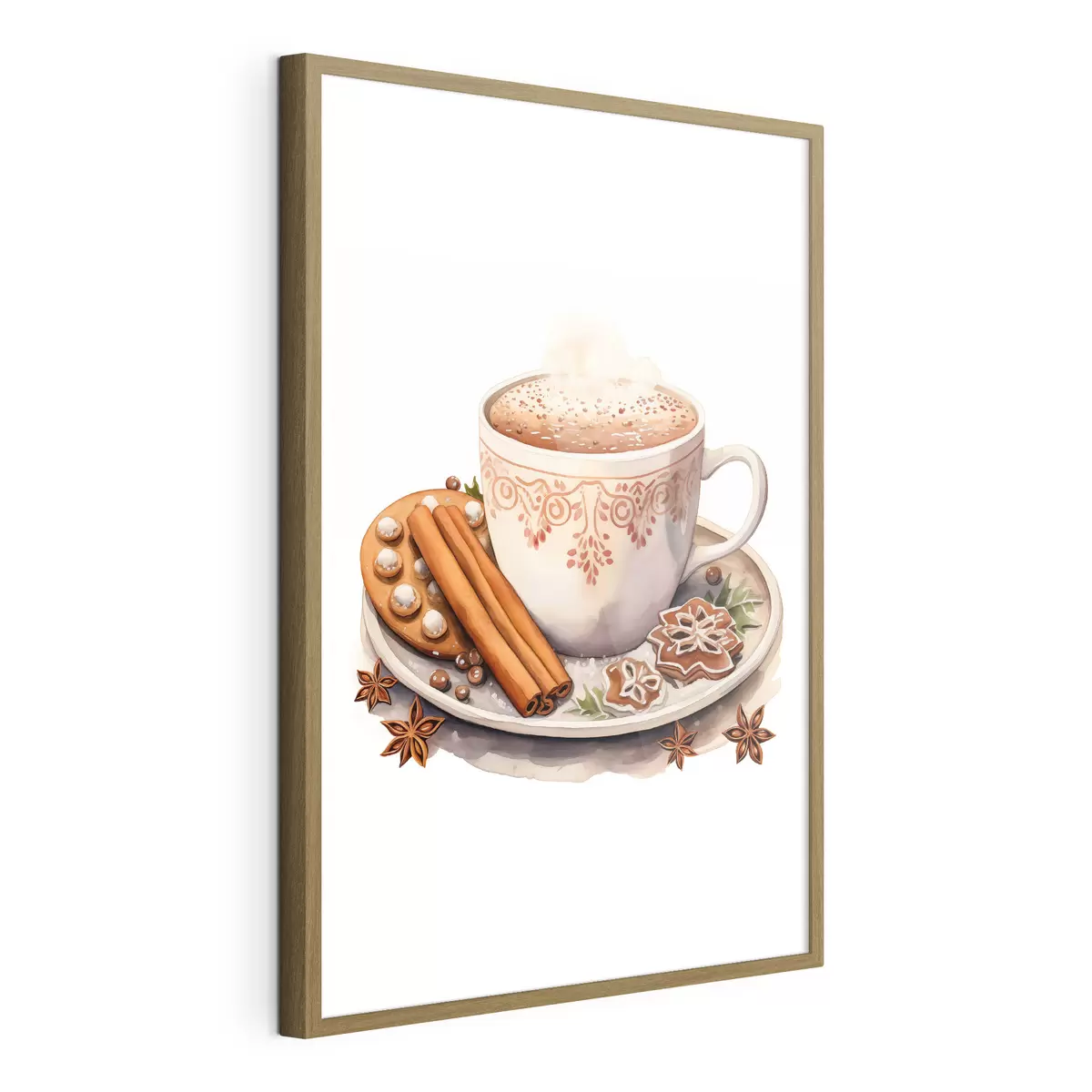 Poster Dibujo imitando acuarela, café con canela f46983