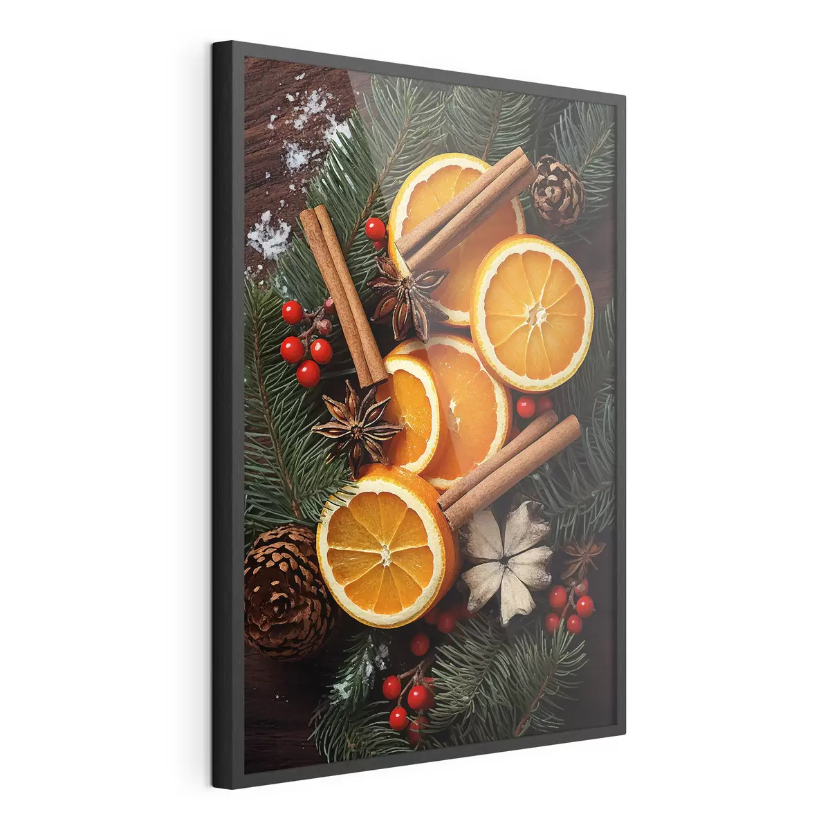 Poster Dibujo de frutas, naranja y canela f46986
