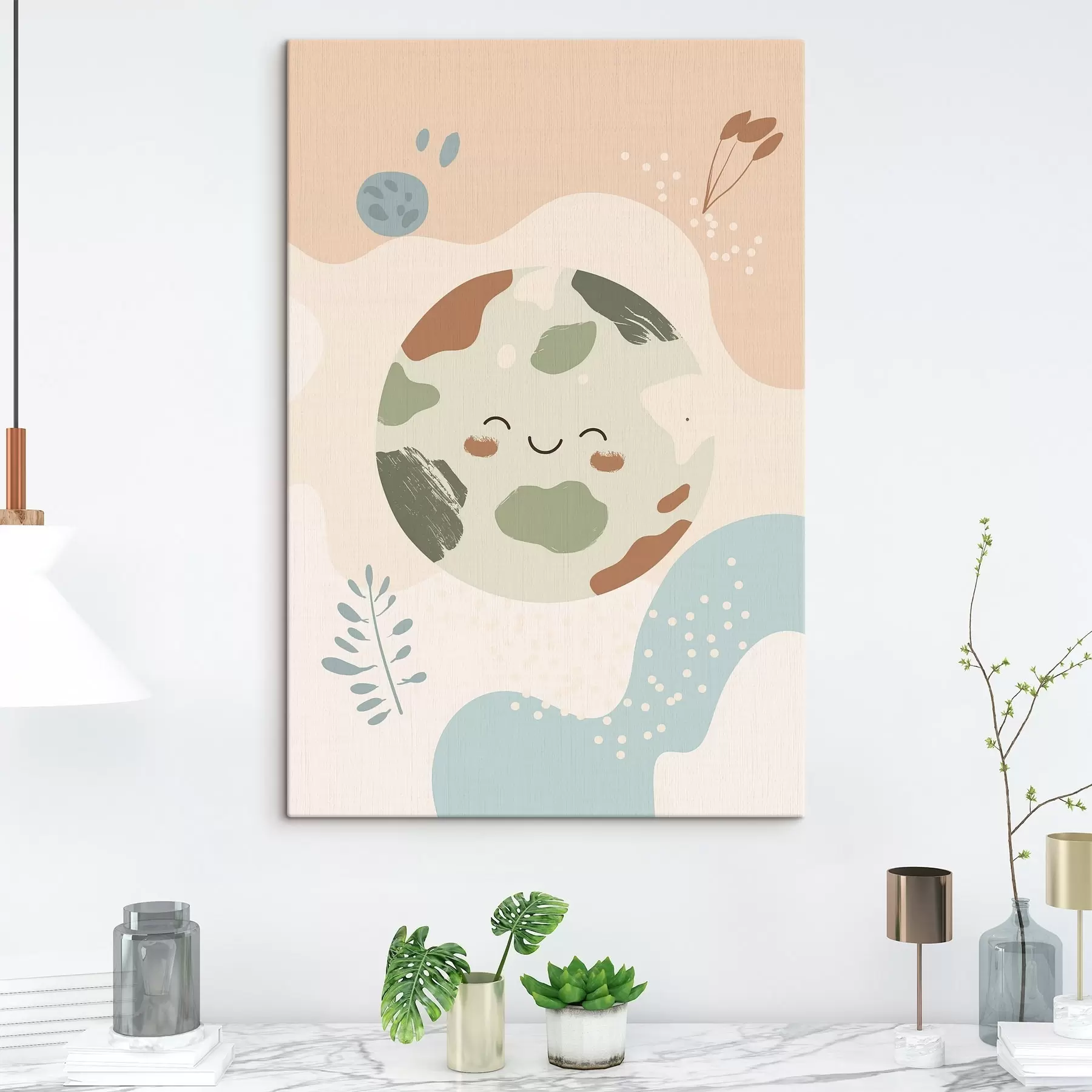 murales de pared La Tierra en un estilo infantil s47066