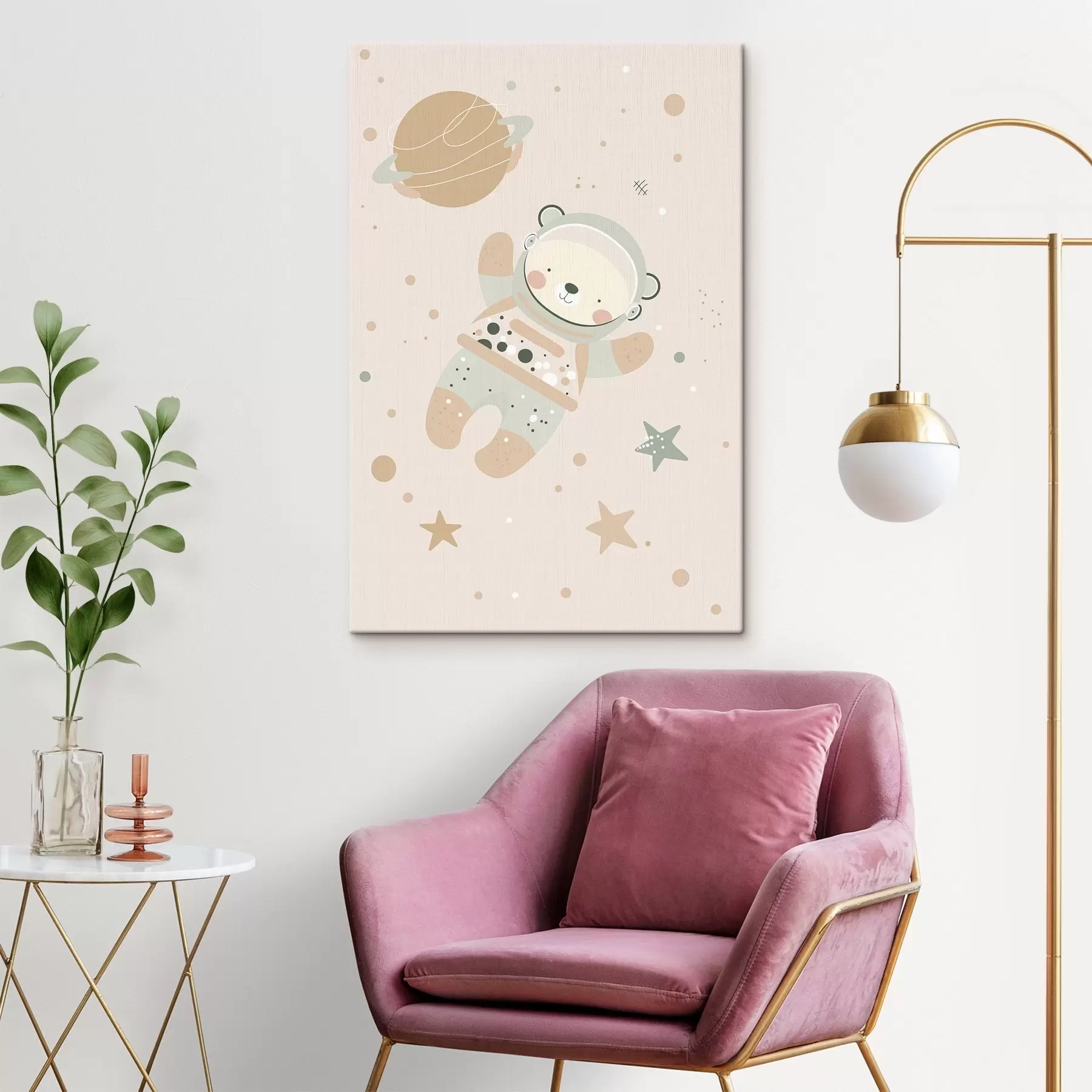 murales de pared Oso cosmonauta s47068