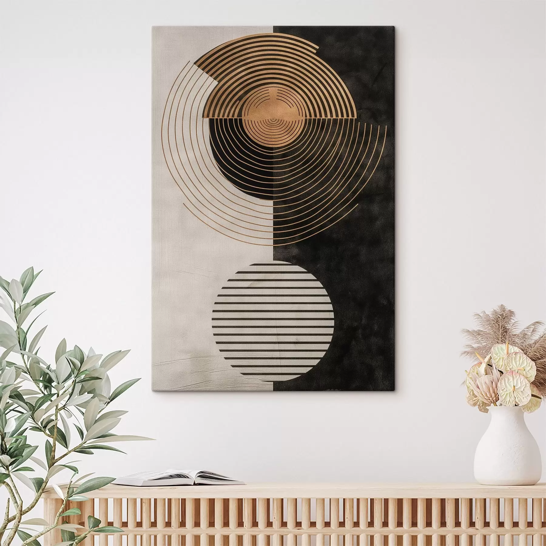 murales de pared Círculos y hojas s47080