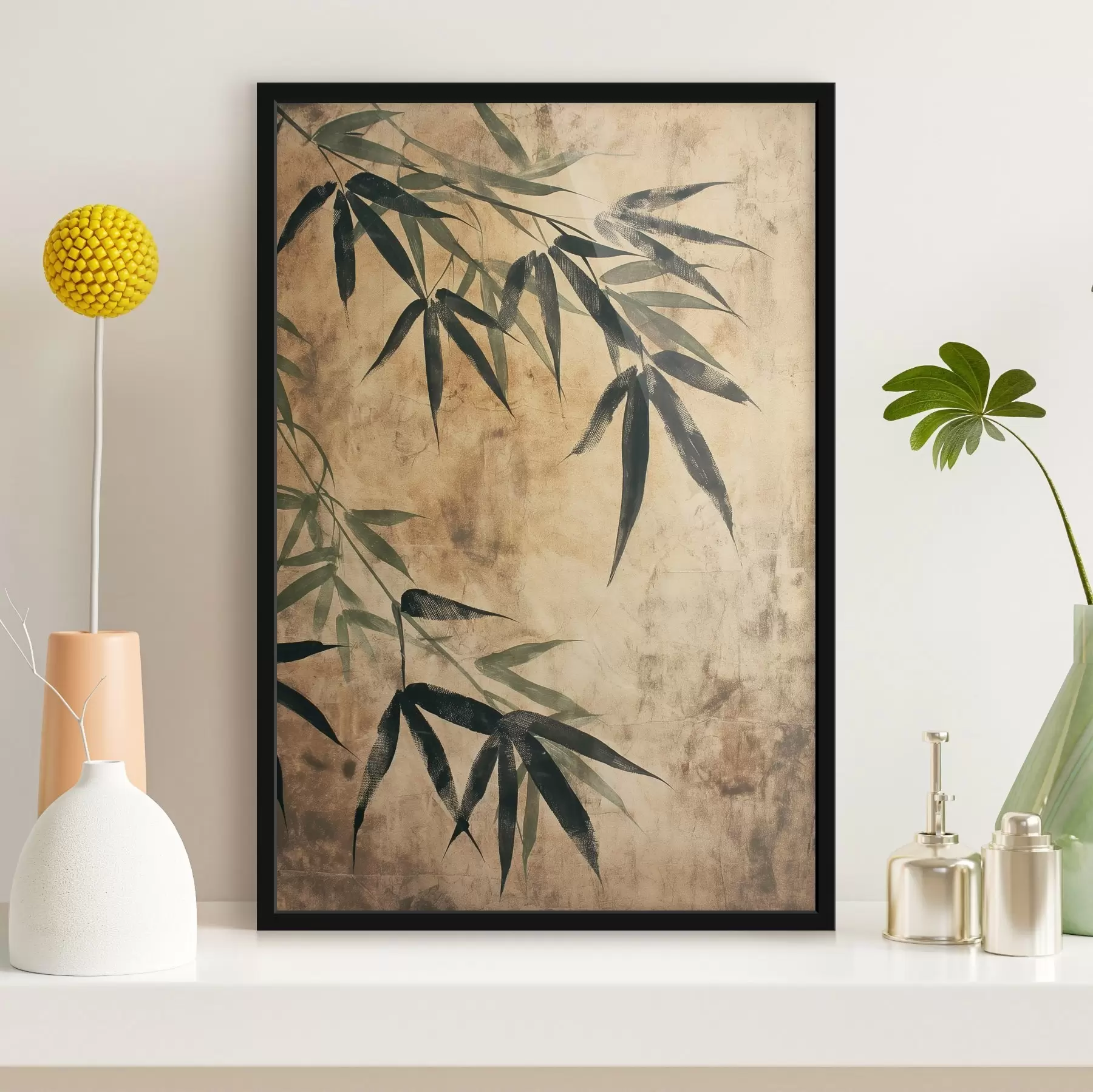 murales de pared Hojas de bambú f47048