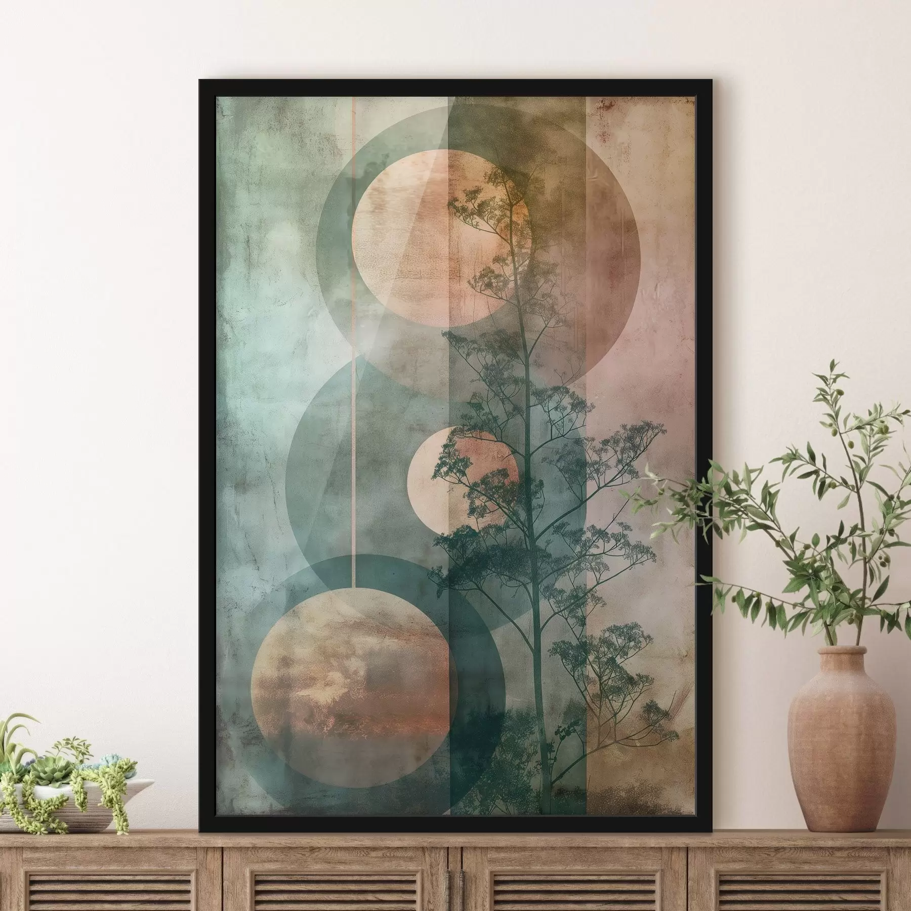 murales de pared Abstracción y hojas f47072